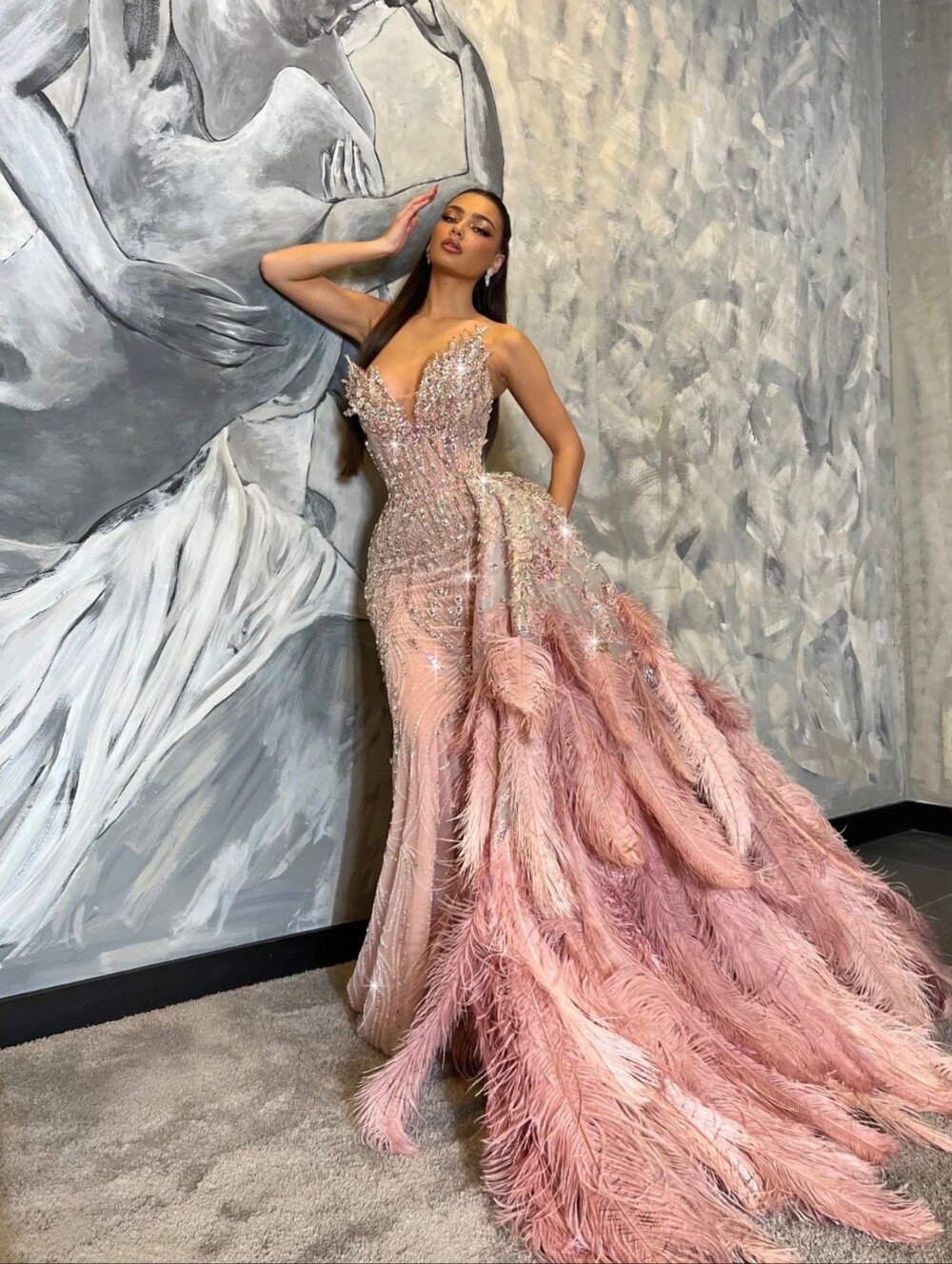 Walone Pink Feather Dress